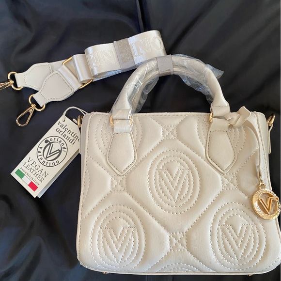 Valentino Orlandi Handbags - Valentino Orlandi Quilted Logo Handbag with Gold Details